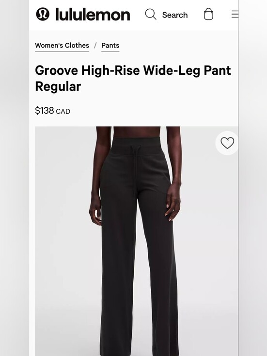lululemon athletica Pants - lululemon athletica Groove High-Rise Wide-Leg Pant — Black